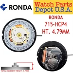 Harley Ronda 715-HCP4 Date 3 Quartz Swiss Parts Watch Movement Ht. 4.79MM. Fixed Price $26.95.