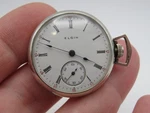 Small Elgin Sterling Silver 925/100 Fine Pocket Watch For Repair. Fixed Price $99.00.