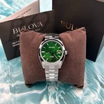 Bulova 96B429 Surveyor Automatic Green Dial Men's Stainless Steel Watch 39MM. Fixed Price $249.95.