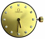 Omega Cal. 1455 Swiss Quartz Watch Movement With Gold Diamond Dial Runs 279001. Fixed Price $250.00.