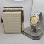 Vintage Bulova Caravelle Men's Manual Wind Watch With Box Swiss 1978. Fixed Price $209.00.