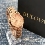 Bulova Sutton 97P151 Rose Gold Dial Strap Women's Watch. Fixed Price $100.00.