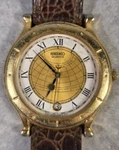 Seiko Age Of Discovery Watch Men 35M Gold Dial Tone Date 5Y22-6059 New Batt. Fixed Price $99.88.
