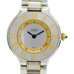 Cartier Must 21 Watch White Dial 18K Gold Stainless Steel Quartz W10073R6. Fixed Price $1602.36.