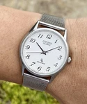 Vintage Citizen Cq Crystron Jdm Quartz 34MM Stainless Steel Snowflake Dial 7130B. Fixed Price $79.95.