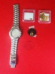 Nos Seiko 7T32-7E70 Chronograph Alarm Dial Black Gold Project Parts Am Band. Fixed Price $44.25.