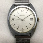 Vintage Bulova Mens Watch 35MM Silver Tone Date Expansion Band Manual Wind 1977. Fixed Price $59.49.
