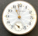 Antique 1906 Hampden Molly Stark Pocket Watch Movement Fancy Dial Ticks 3/0S 7J. Fixed Price $49.95.