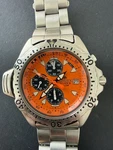 Vintage Citizen Promaster Aqualand Chronograph Diver Watch Orange Dial. Fixed Price $590.00.