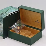 Rolex Watch Box Case Green Leather Wood Tag Booklet 64.00.01 Authentic. Fixed Price $230.00.
