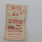 Hr SA713 Waltham 16S Mainspring 2218 2267 Alloy Pocket Watch Part Swiss. Fixed Price $20.00.