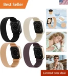 Personalized 4 Pack Water-resistant Nylon Straps For Apple Watch Unisex Design. Fixed Price $6.99.