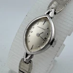 Vtg Longines Swiss Hand-wind Mechanical Watch Women 10K White Gold Filled 6.5". Fixed Price $99.99.