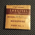 Longines 9.47N Mainspring Watch Part #1. Fixed Price $24.95.