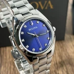 Bulova Surveyor 96P229 Blue Dial Diamonds Stainless Steel Women's Watch. Fixed Price $99.99.