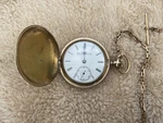 Gf Working Elgin 1893 15 Jewel Pocket Watch Sz W/chain & Bag. Fixed Price $225.00.