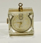 Rare Vtg Louis 7 Jewels Swiss Lucite Crystal Ice Cube Watch Pendant Charm Works. Fixed Price $399.90.