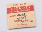 Longines Genuine Material Stem Part 32 For Cal. 12/91 And 12/92. Fixed Price $29.95.