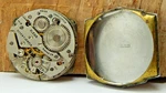 Vintage Helzberg Sleda 14-8 7 Jewel Men's Wrist Watch Movement With Case Back. Fixed Price $39.00.