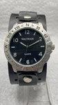 Waltham Men Watch Black Dial 44MM Silver Tone Leather ..fast Shipping. Fixed Price $49.00.