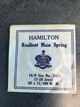 Hamilton Factory Mainspring For 14/0S No. 5021- Steel. Fixed Price $5.00.