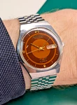 Citizen 8200 71-3694 Vintage Watch Japan Automatic Chocolate Dial Men Bracelet. Fixed Price $119.00.