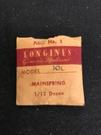 Longines Factory Mainspring For Caliber 10L - Steel. Fixed Price $6.00.