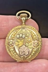 Antique 1905 Elgin 14K Solid Multicolor Gold Hunter Pocket Watch Size 0S Running. Fixed Price $1750.00.