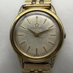 Vintage Eterna Mens Watch 35MM Silver Gold Tone Bracelet Automatic 7.25". Fixed Price $314.99.
