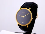 Vintage Bucherer -pequignet Swiss Quartz 18K Gold Plate Mens Watch Serviced 80S. Fixed Price $202.50.
