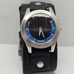 Rare Mens Fossil Blue Flame Digital Big Tic Y2K Watch Original Leather Band. Fixed Price $106.22.