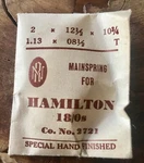 Swiss Made Blued Mainspring Hamilton 18/0S Vintage Watch Packaged Old Part Nos. Fixed Price $12.99.