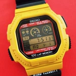 Seiko Yellow 100 Lap Memory Vintage Quartz Lcd Watch W358-4A19 Cal Mens. Fixed Price $214.17.