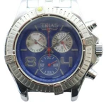 Trias HQ22202-780-64 Automatic Chronograph Watch With Blue Dial And Silver Case. Fixed Price $201.62.