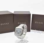 Top Mint W/case Gucci 131.2 Chronograph Quartz Square Date Silver Mens Watch. Fixed Price $599.99.