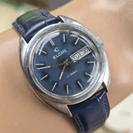 Vintage Elgin Men's Manual Wind Watch Eta 2859 Blue Waffle Dial 1970S. Fixed Price $229.00.