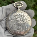 1924 Longines Cal. 19.74N .900 Silver Art Nouveau Hunting Case Pocket Watch. Fixed Price $664.05.