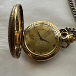 Beautiful Majesti Quartz Pocket Watch Gold Layered E. Pluribus Unum Eagle. Fixed Price $20.00.