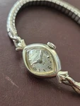 Bulova 23 Jewels Teardrop Analog Wristwatch Gold Plated Silver Bracelet. Fixed Price $40.00.