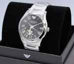 New Authentic Emporio Armani Automatic Skeleton Silver Black Men's AR60015 Watch. Fixed Price $179.99.