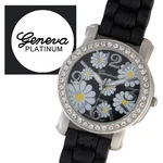 Geneva Platinum Ladies Watch With Crystal Framed Bezel -quartz Movement #9521. Fixed Price $20.00.