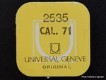 Vintage Universal Geneve Cal. 71 Date Indicator Guard Part # 2535. Fixed Price $24.95.