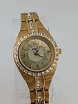 Relic By Fossil Women's Gold Tone Crystals Watch ZR11778 6.5" Band- New Battery. Fixed Price $29.99.
