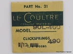 Jaeger Lecoultre Click Springs CAL.460 490 90L Part #430 31. Fixed Price $29.95.