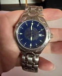 Croton Aquamatic Date 330FT Swiss Blue Dial Quartz Wrist Watch Kiewit Pks Logo. Fixed Price $99.99.