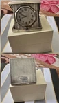 Waltham Travel Clock Sterling Silver Case Elgin Mfg Art Deco 1920S. Fixed Price $300.00.