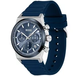 Hugo Boss Candor Men's Watch 1514243 Blue Dial Silicone Strap Chronograph 41MM. Fixed Price $199.00.