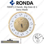 Genuine Ronda 7004P Watch Movement Swiss Made 2 Hands, Date 1. Fixed Price $99.99.