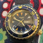 Gruen Vintage Quartz Natical Dive Watch Large Day Date Nice !. Fixed Price $89.99.