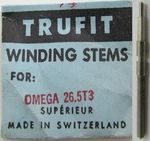 Omega 26.5 T3 Watch Part Winding Stem * New Old Stock Tap 8. Fixed Price $18.00.